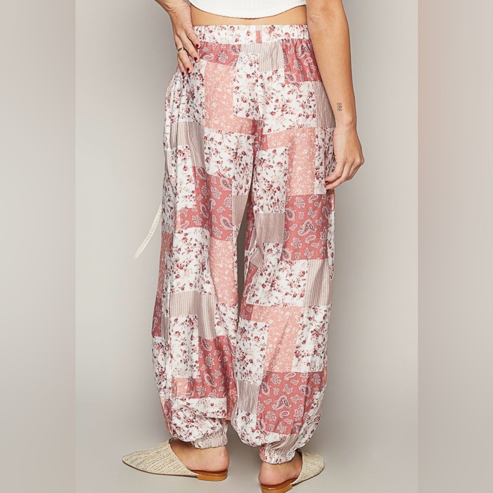 Pol Blush Patchwork Boho Pants - image 4